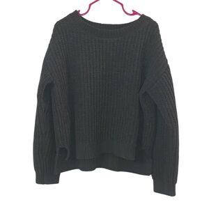 Evsie Green Knit Sweater High Low Criss Cross Sleeves Girls 8